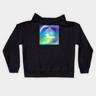 Corgi Riding on a Unicorn Kids Hoodie